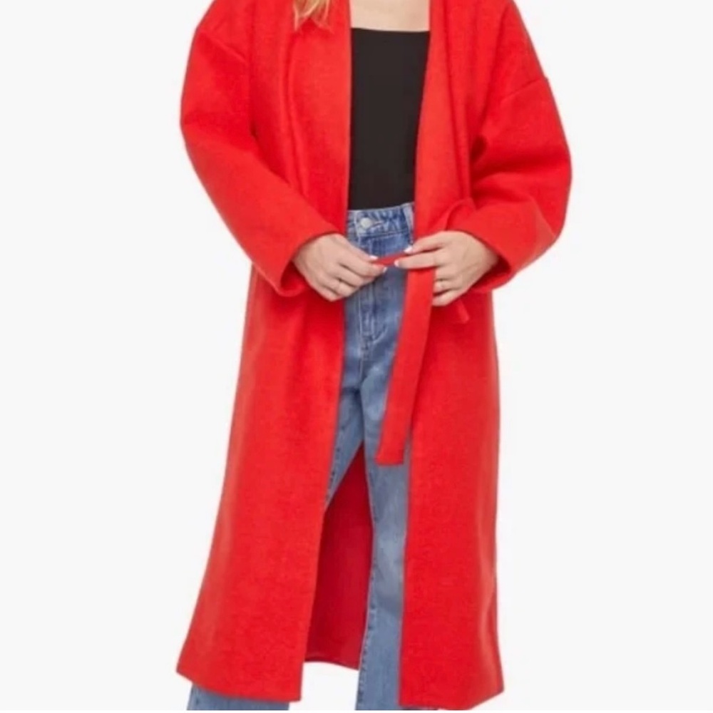 JustFab Bold Tomato Red Long Coat